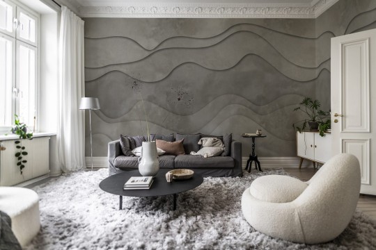 Rebel Walls R18627 3D Wave Sand - mural geometryczny