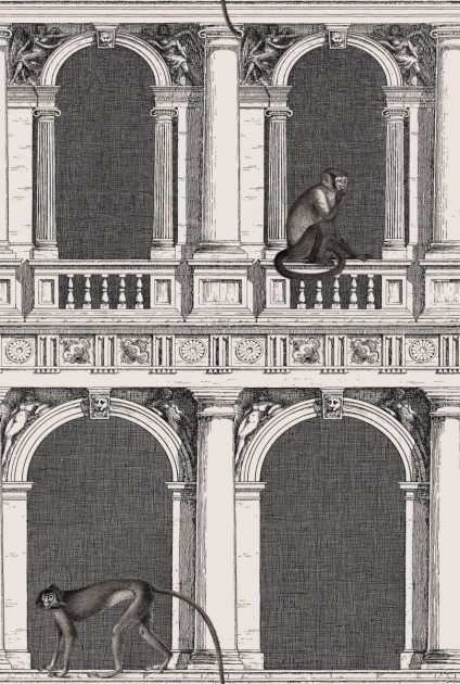 Tapeta Cole & Son - Fornasetti II - Procuratie e Scimmie 97/8024