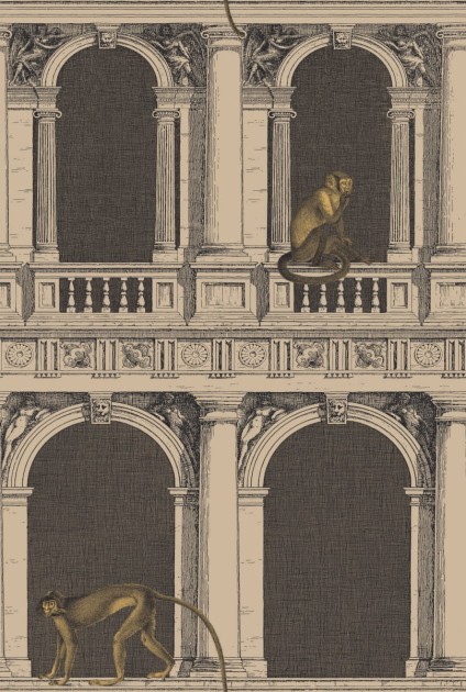 Tapeta Cole & Son - Fornasetti II - Procuratie e Scimmie 97/8025