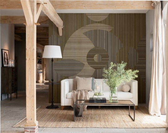 BN Riviera Maison 300402 Bamboo Bliss - mural geometryczny
