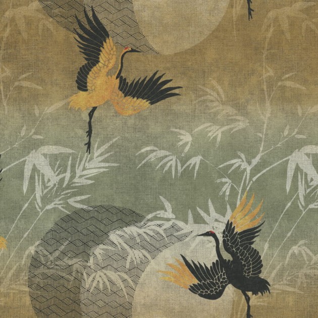 Decori & Decori Zen 72901 - tapeta w żurawie