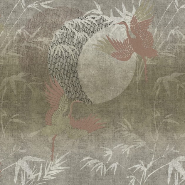 Decori & Decori Zen 72903 - tapeta w żurawie