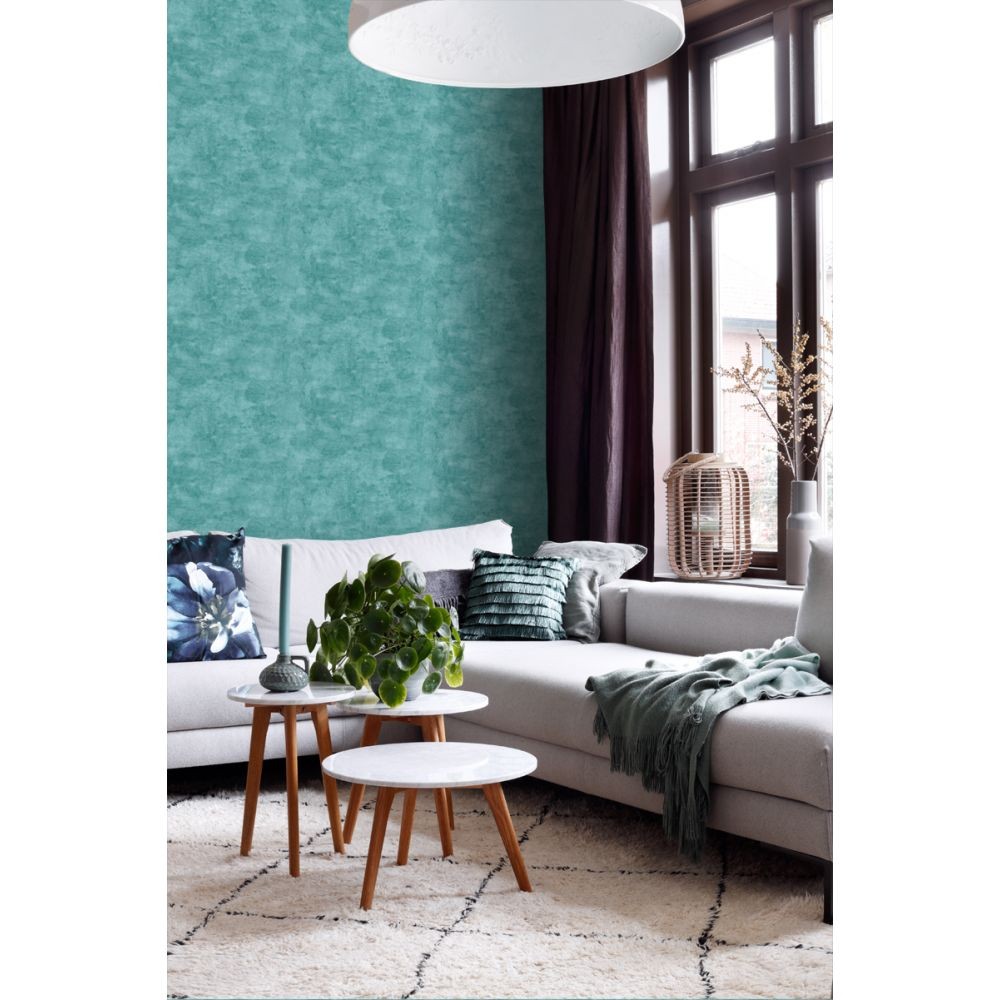 Esta 138908 Paradise - turkusowa tapeta imitująca beton