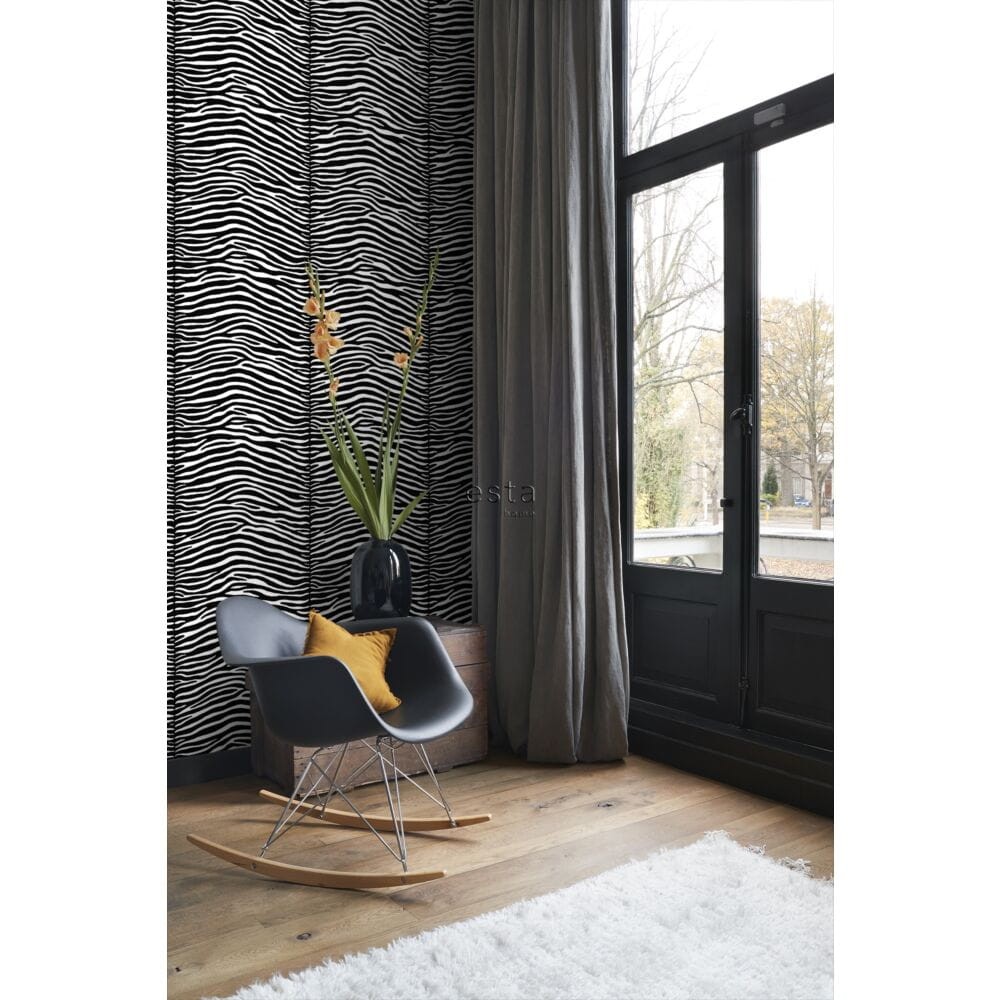 Esta 136807 Paradise - biało-czarna tapeta zebra