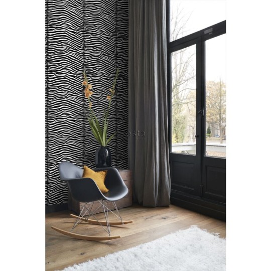 Esta 136807 Paradise - biało-czarna tapeta zebra