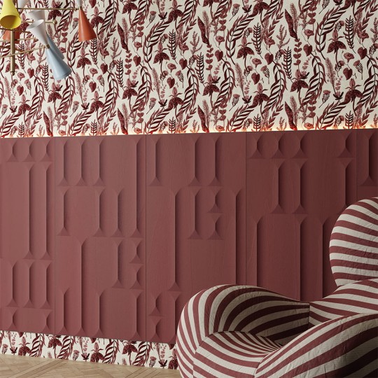 Inkiostro Bianco INKBONA2204 Ambiance Nascosto - trójwymiarowy mural w kwiaty i liście