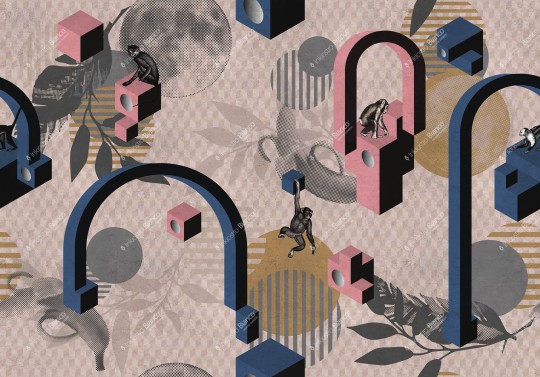 Inkiostro Bianco INKTNOJ1901 Natural Beauty Planet Of The Apes - mural z małpkami