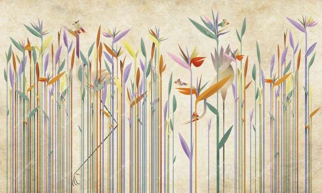 Inkiostro Bianco INKDHNG1901 Natural Beauty Habitat - mural w kwiaty