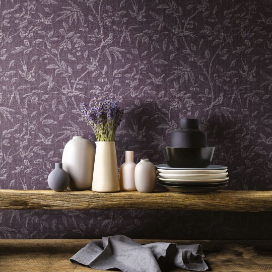 Inkiostro Bianco INKFMND14C06 Wall in Love Again Capsule Toile de jouy 03 - mural w kwiaty i ptaki