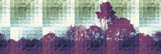 Inkiostro Bianco INKNMIN1504 Wall in Love Again Capsule Thule - mural w drzewa i kwadraty