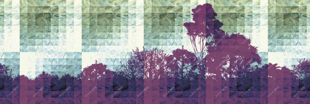 Inkiostro Bianco INKNMIN1504 Wall in Love Again Capsule Thule - mural w drzewa i kwadraty