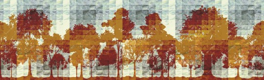 Inkiostro Bianco INKNMIN1506 Wall in Love Again Capsule Thule - mural w drzewa i kwadraty