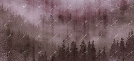 Inkiostro Bianco INKUNDC1505 Wall in Love Again Capsule Mist  - mural z mglistym lasem