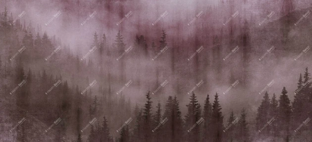 Inkiostro Bianco INKUNDC1505 Wall in Love Again Capsule Mist  - mural z mglistym lasem