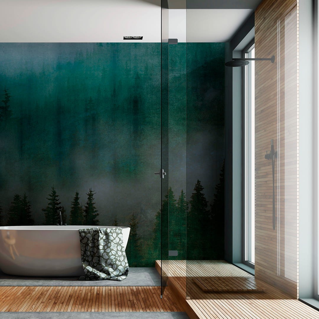 Inkiostro Bianco INKUNDC1505 Wall in Love Again Capsule Mist  - mural z mglistym lasem