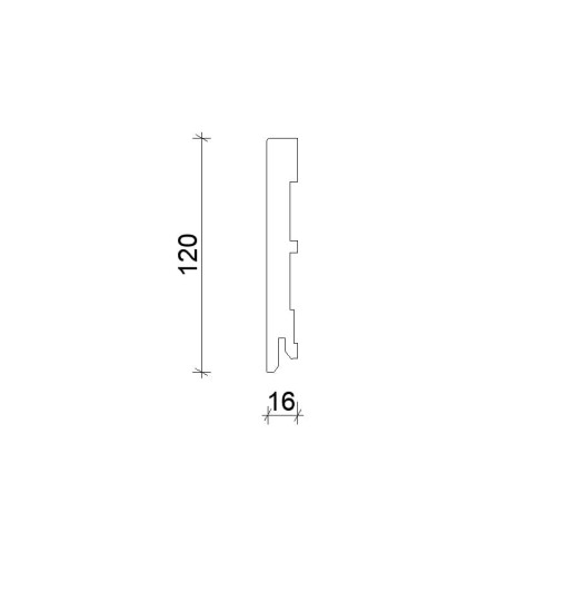 Foge listwa dolna do boazerii MODERN 16x120x2000mm