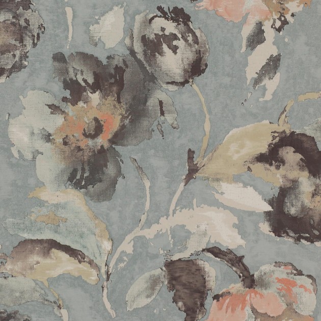 Jane Churchill J162W-03 Atmosphere II Beatrice - tapeta z motywem szarych kwiatów na szarym tle
