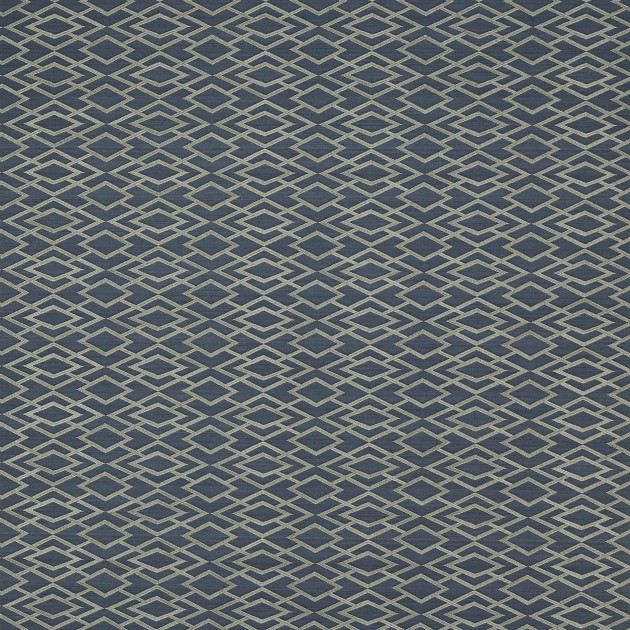 Jane Churchill J8001-01 Atmosphere IV Geometric Silk - granatowa tapeta z motywem rombów