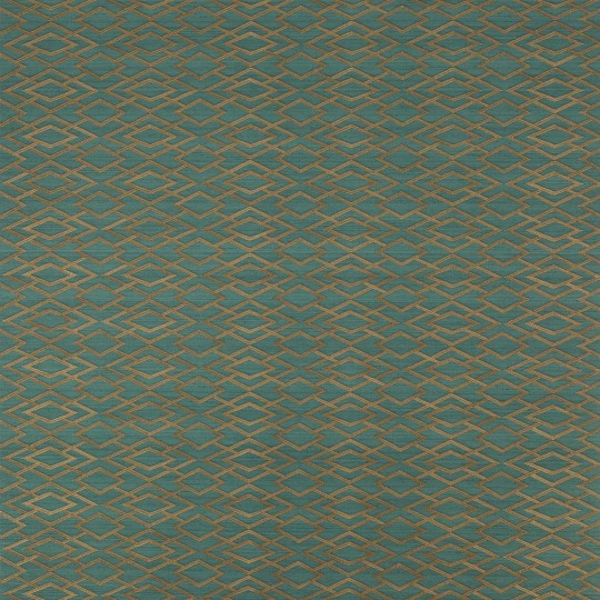 Jane Churchill J8001-06 Atmosphere IV Geometric Silk - ciemnozielona tapeta z motywem rombów