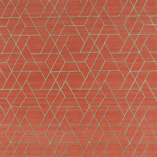 Jane Churchill J8008-01 Atmosphere V Zelma - geometryczna tapeta z motywem linii na czerwonym tle