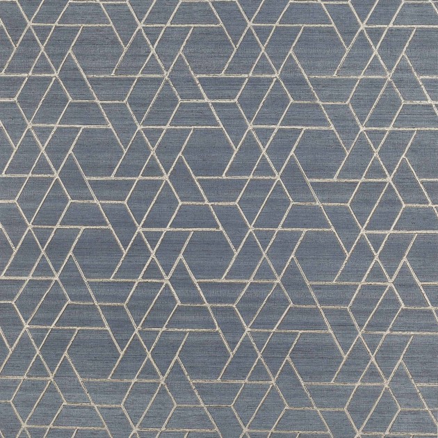 Jane Churchill J8008-08 Atmosphere V Zelma - geometryczna tapeta z motywem linii na niebieskim tle