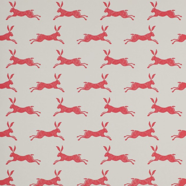 Jane Churchill J135W-01 Brightwood March Hare - tapeta z motywem szarych królików