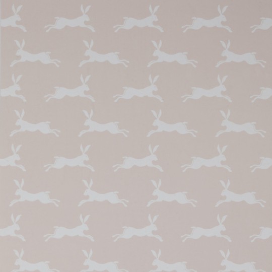 Jane Churchill J135W-09 Brightwood March Hare - tapeta z motywem jasnoszarych królików