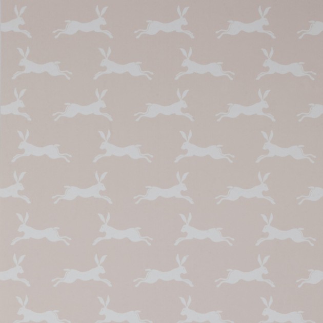 Jane Churchill J135W-09 Brightwood March Hare - tapeta z motywem jasnoszarych królików