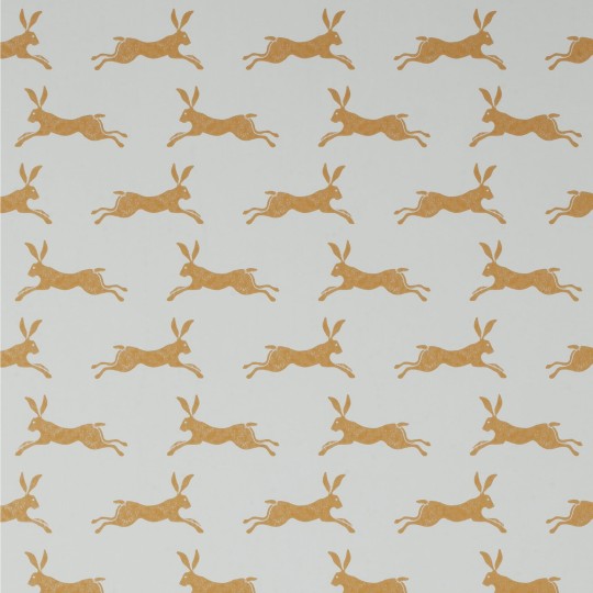 Jane Churchill J135W-10 Brightwood March Hare - tapeta z motywem żółtych królików