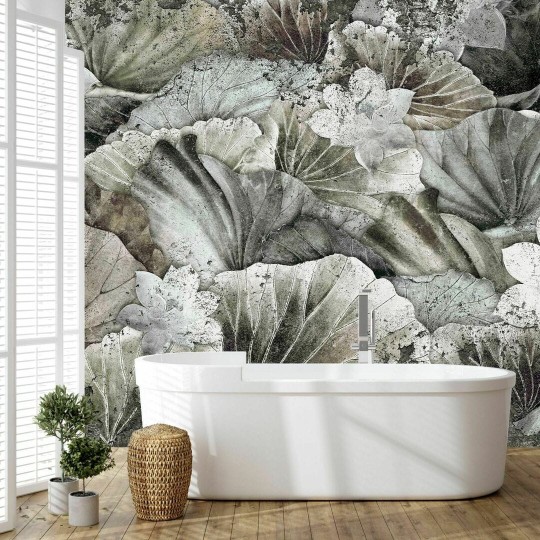 Dekorami Lotus Pond sky - mural w liście lotosu