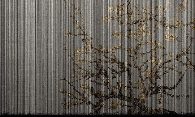 Dekorami Almond Tree Golden - mural z drzewem migdałowca