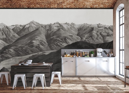 Dekorami Alpenblick - mural z górami