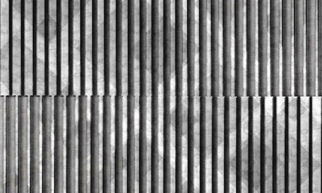 Dekorami Brut Duo Gray - mural ze wzorem lameli