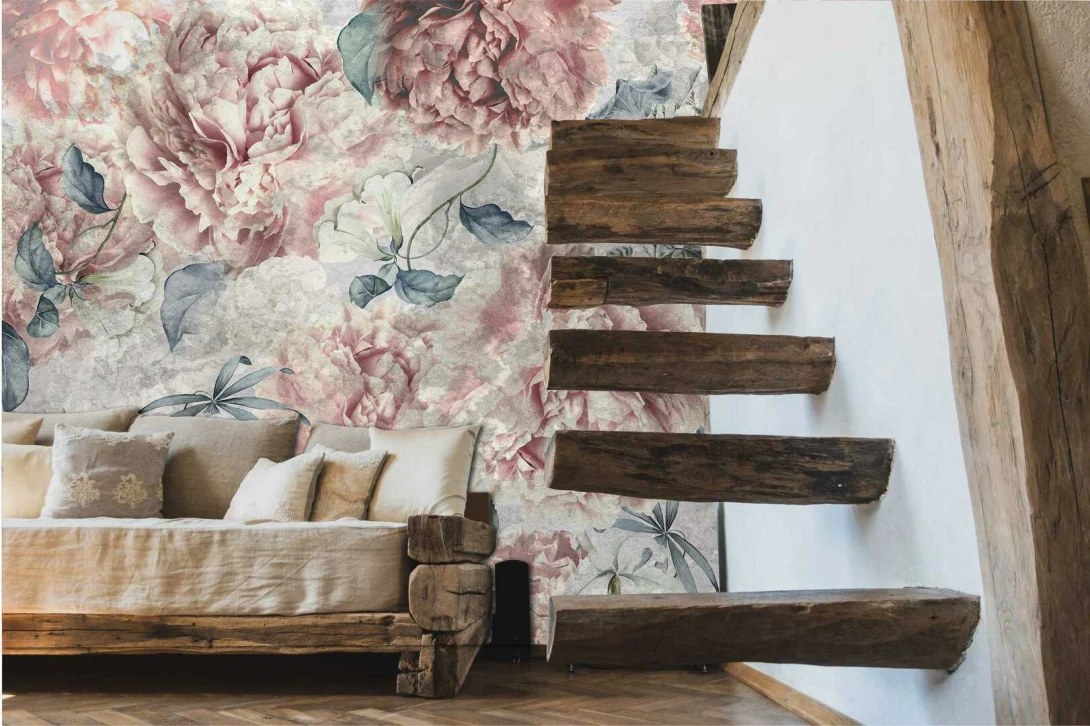 Dekorami Five o'Clock Milk - mural w kwiaty