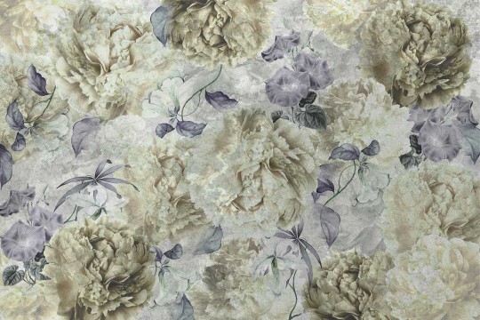 Dekorami Five o'Clock Cream - mural w kwiaty