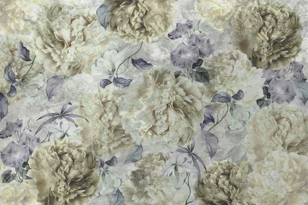 Dekorami Five o'Clock Cream - mural w kwiaty