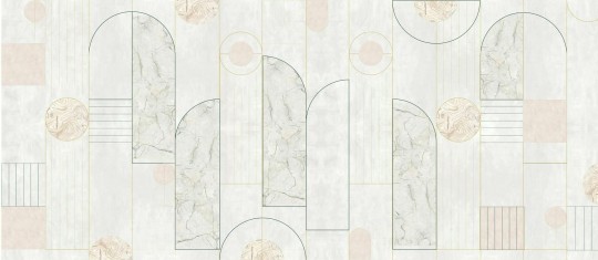 Dekorami Foyer Clair - mural z geometrycznym wzorem