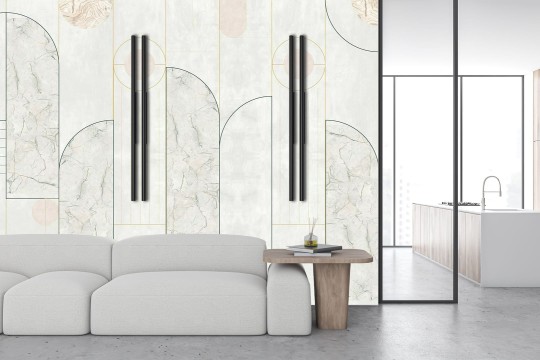 Dekorami Foyer Clair - mural z geometrycznym wzorem