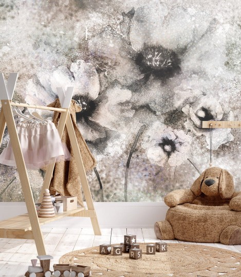 Dekorami Frozen 2 - mural w kwiaty