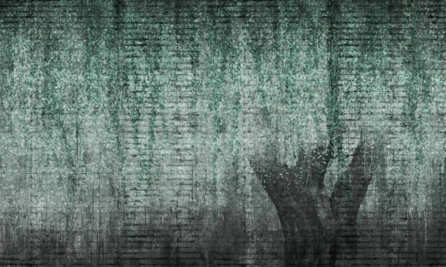 Dekorami Fuji Garden Turquoise - mural z bluszczem