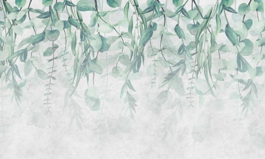 Dekorami Greenery Petrol Green - mural w liście