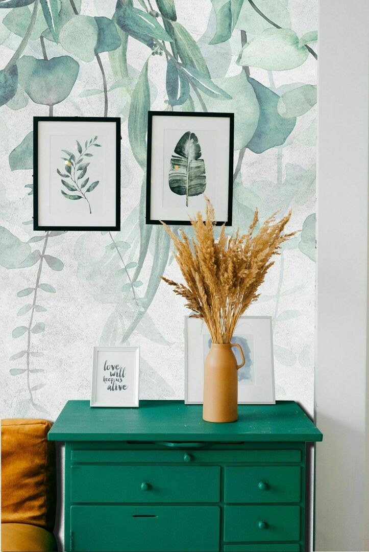 Dekorami Greenery Lime Green - mural w liście