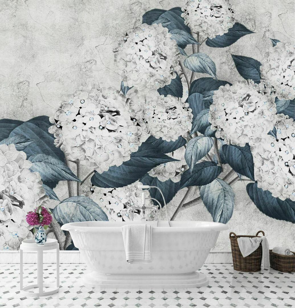 Dekorami Hortensia Azul - mural w hortensje