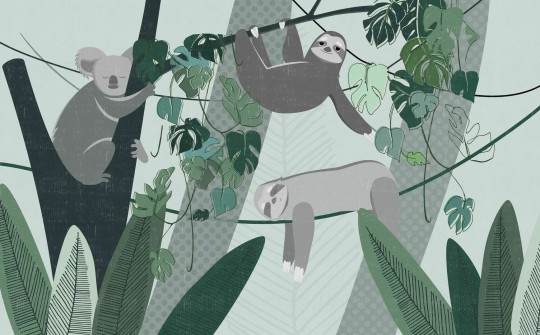 Dekorami Jungle Stories Lazy Mint - mural z dżunglą