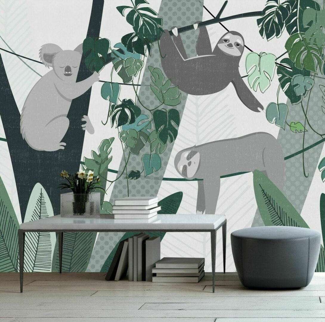 Dekorami Jungle Stories Lazy Mint - mural z dżunglą