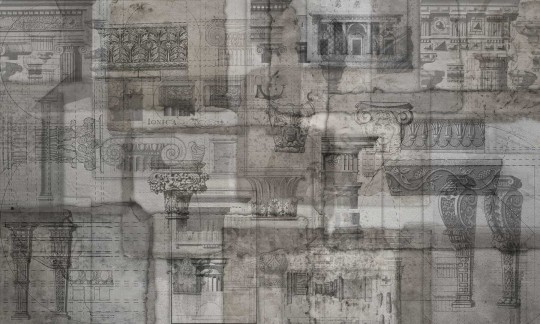Dekorami Kalimera Antika Mixed Sepia - mural z architekturą antyczną