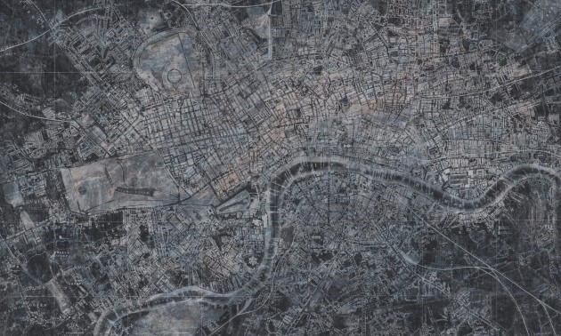 Dekorami London 1 - mural z mapą Londynu