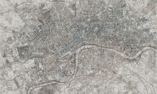 Dekorami London 2 - mural z mapą Londynu