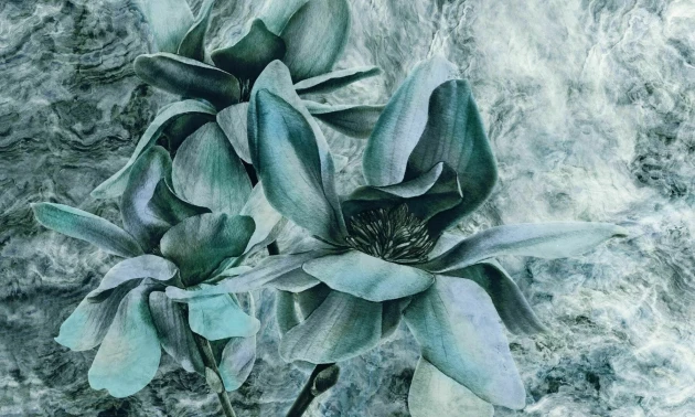 Dekorami Look At Me Turquoise - mural w kwiaty