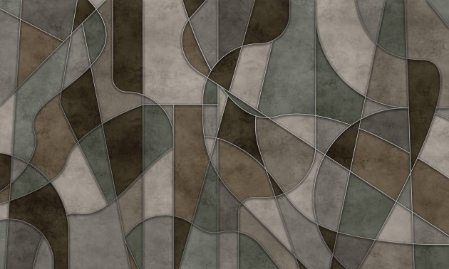 Dekorami Meandre Earthe Tones - mural w geometryczny wzór